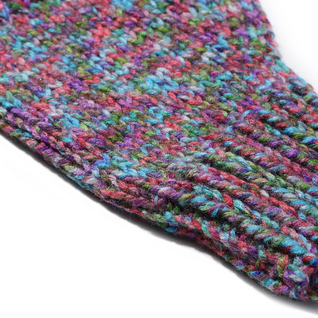 Multi Colored Fingerless Knitted Mittens - 10092