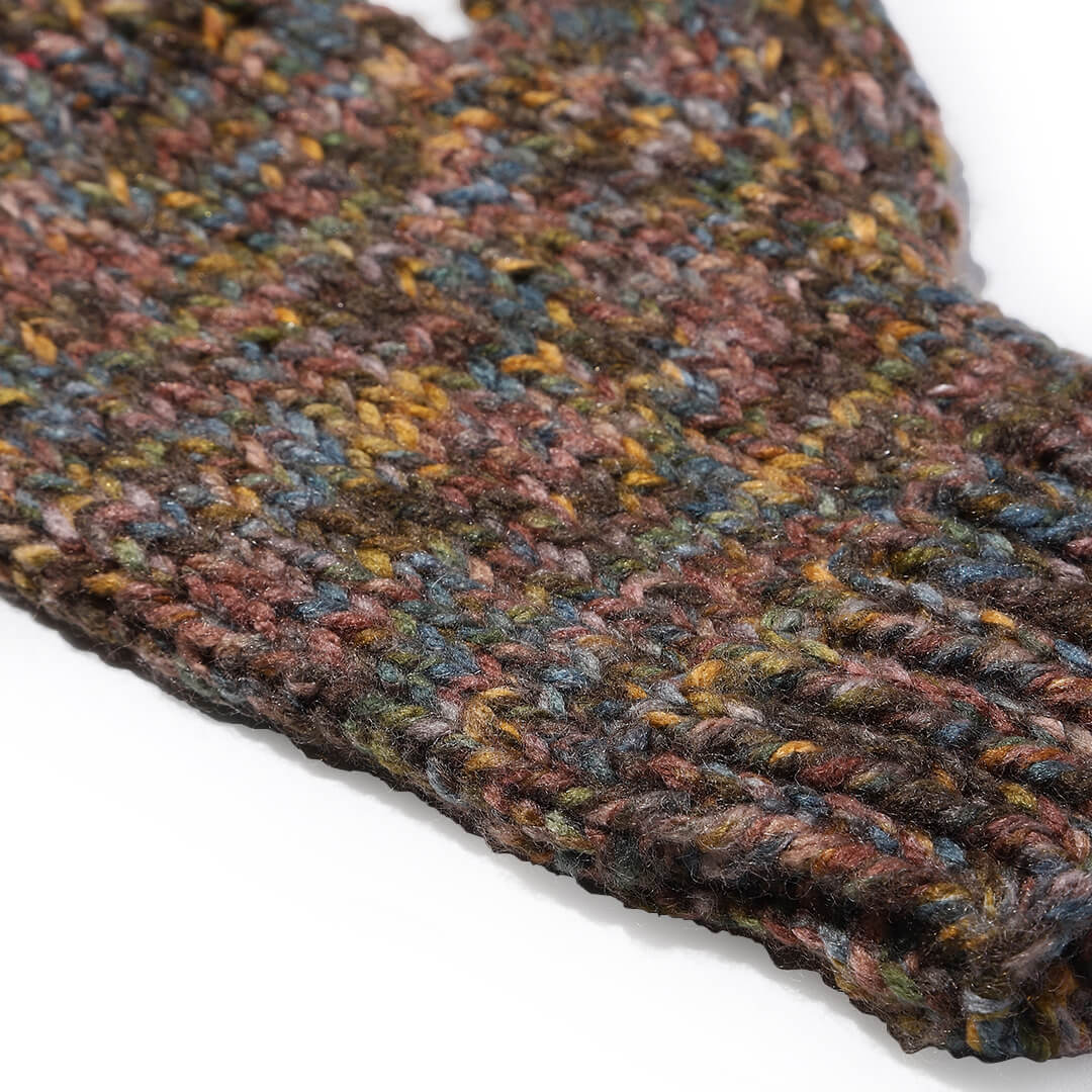 Multi Colored Fingerless Knitted Mittens - 10093
