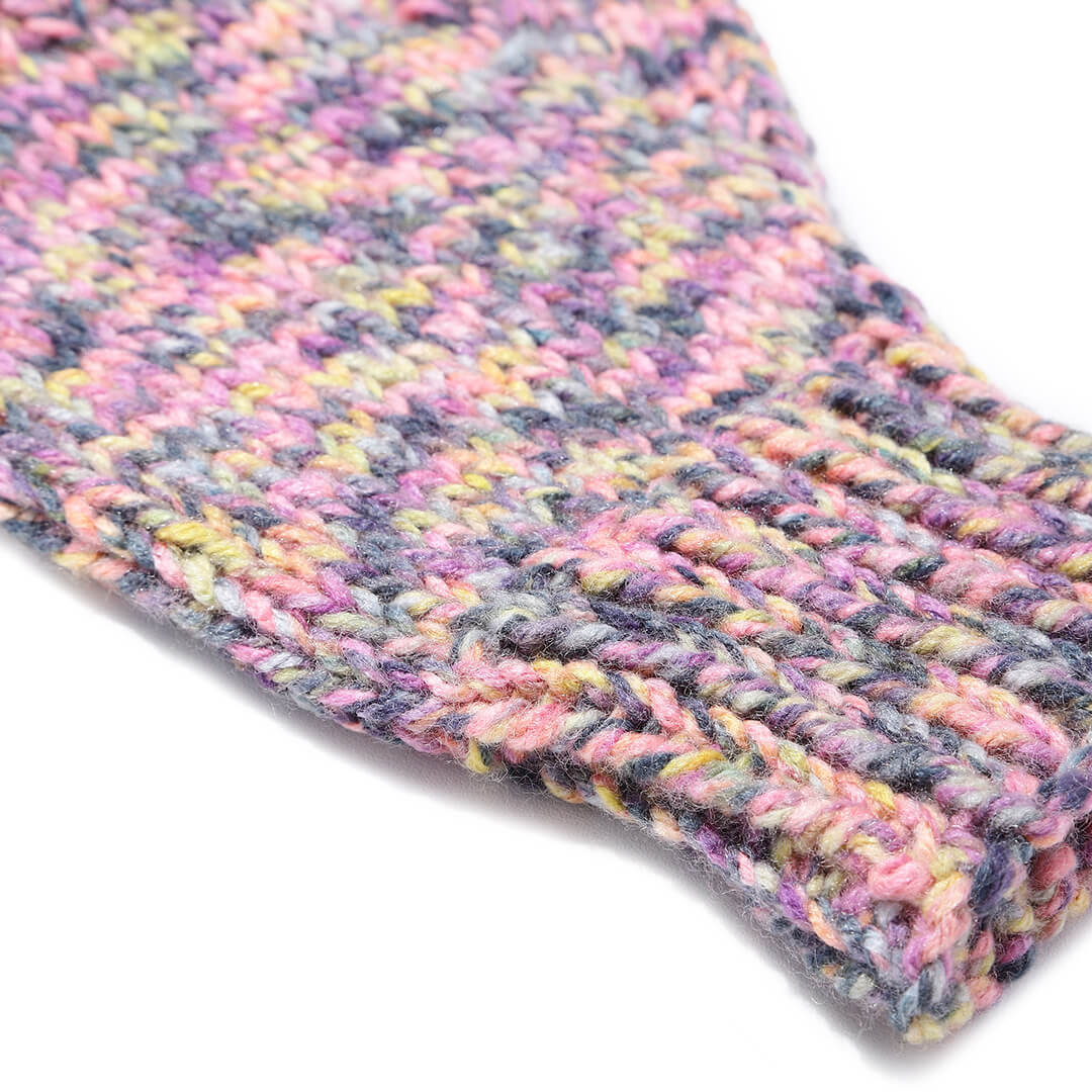 Multi Colored Fingerless Knitted Mittens - 10094