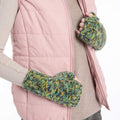 Multi Colored Fingerless Knitted Mittens - 10096