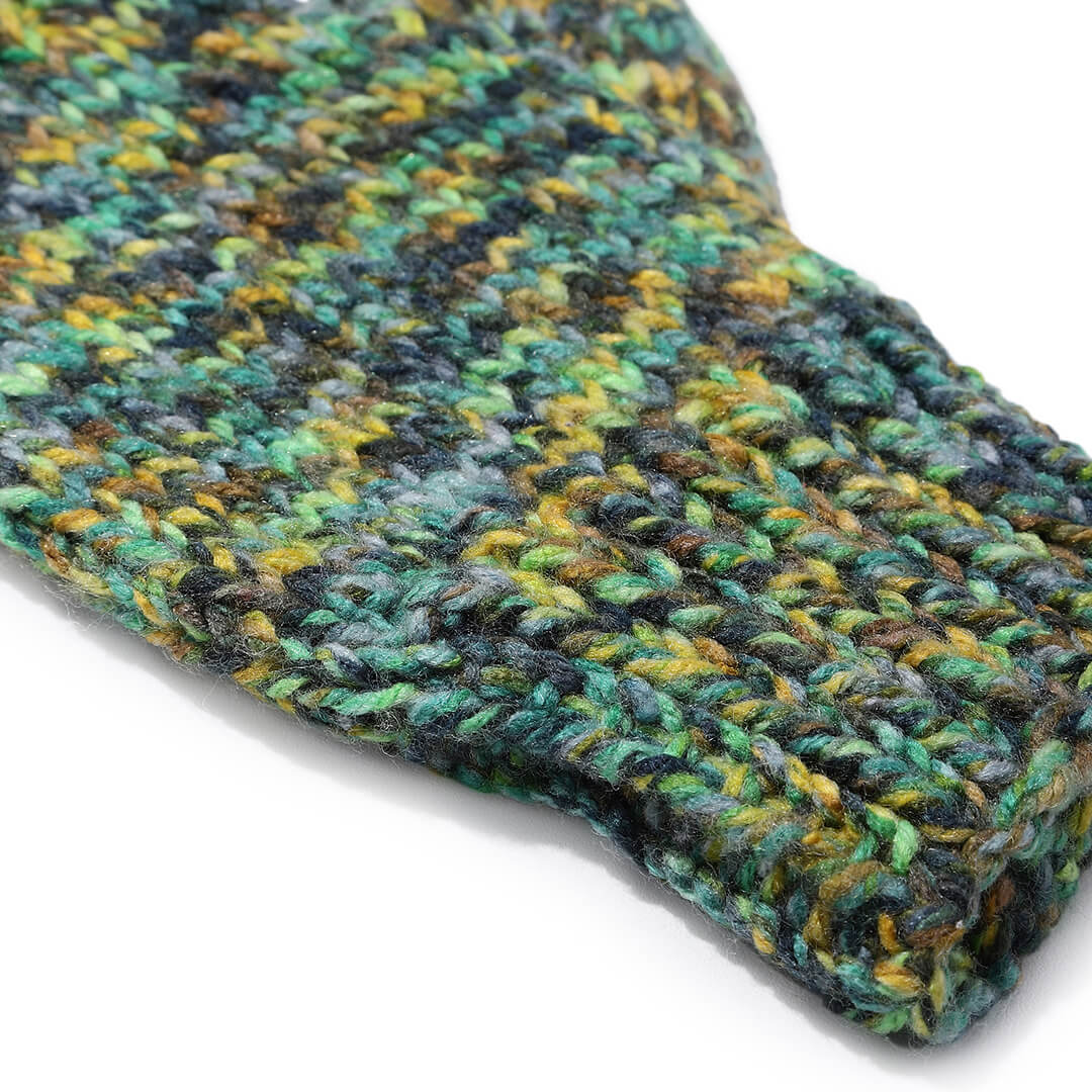 Multi Colored Fingerless Knitted Mittens - 10096