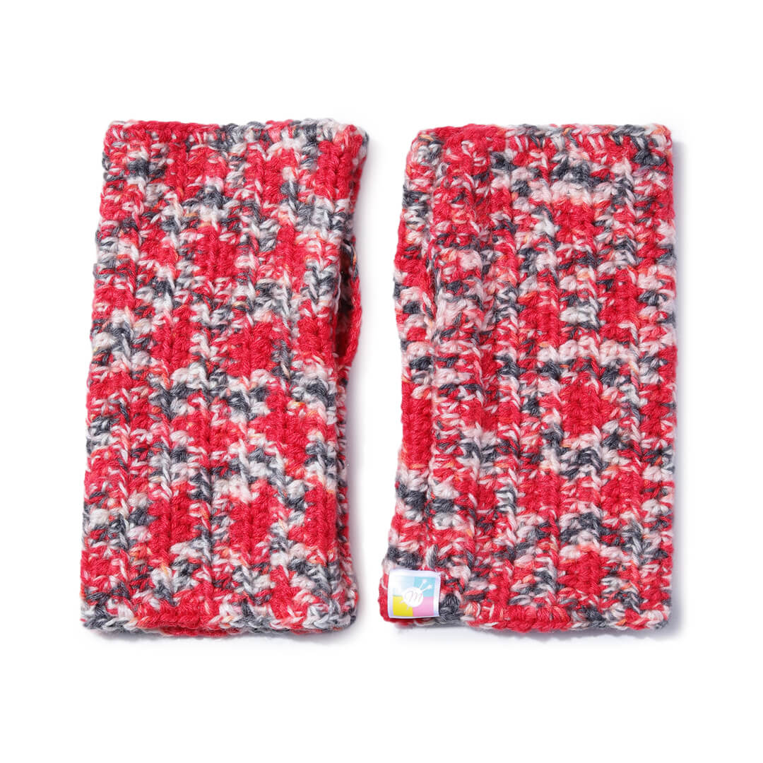 Kismi Toffee Multi Colored Fingerless Crochet Gloves  - 10099