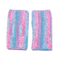 Between Blue and Pink Fingerless Crochet Gloves  - 10100