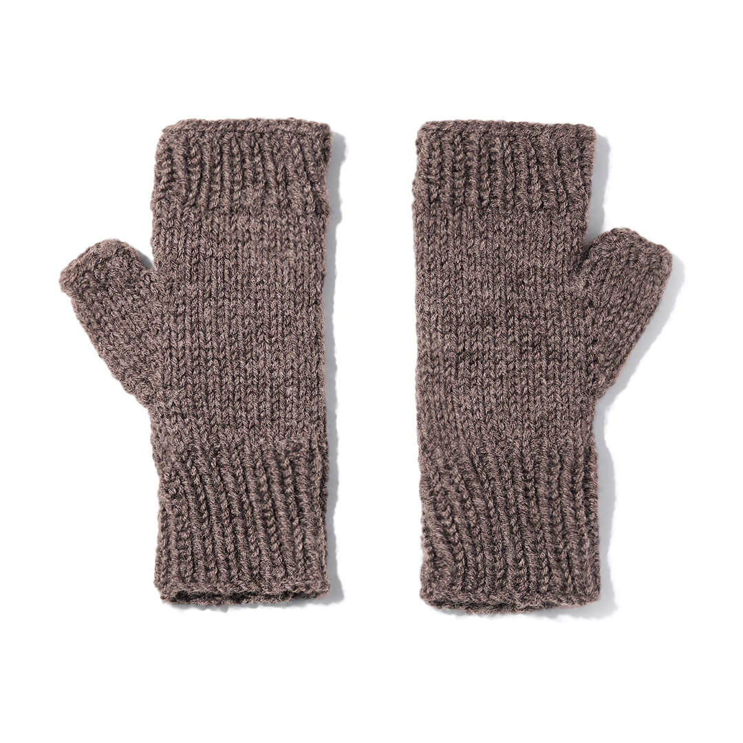 Cable Design Knitted Fingerless Mittens - 10105