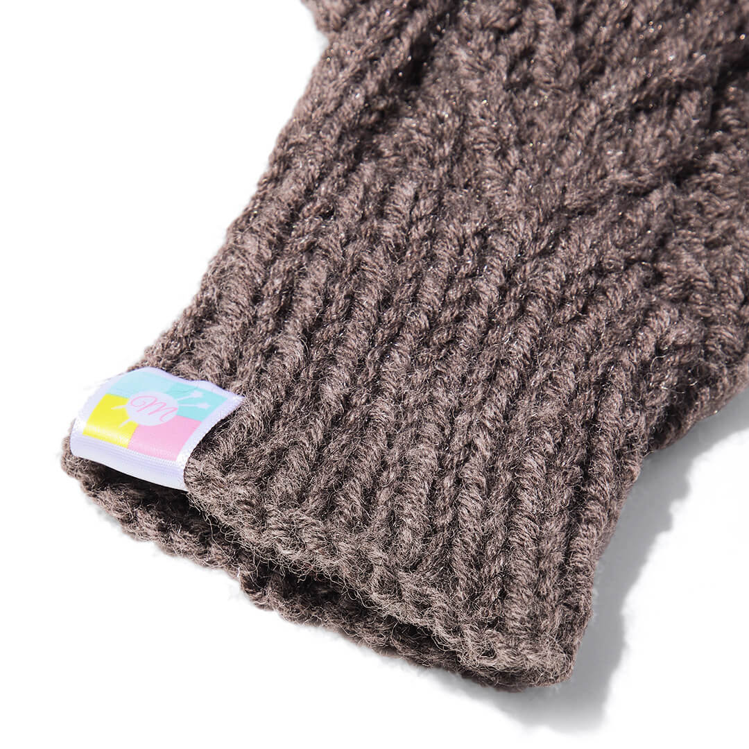 Cable Design Knitted Fingerless Mittens - 10105