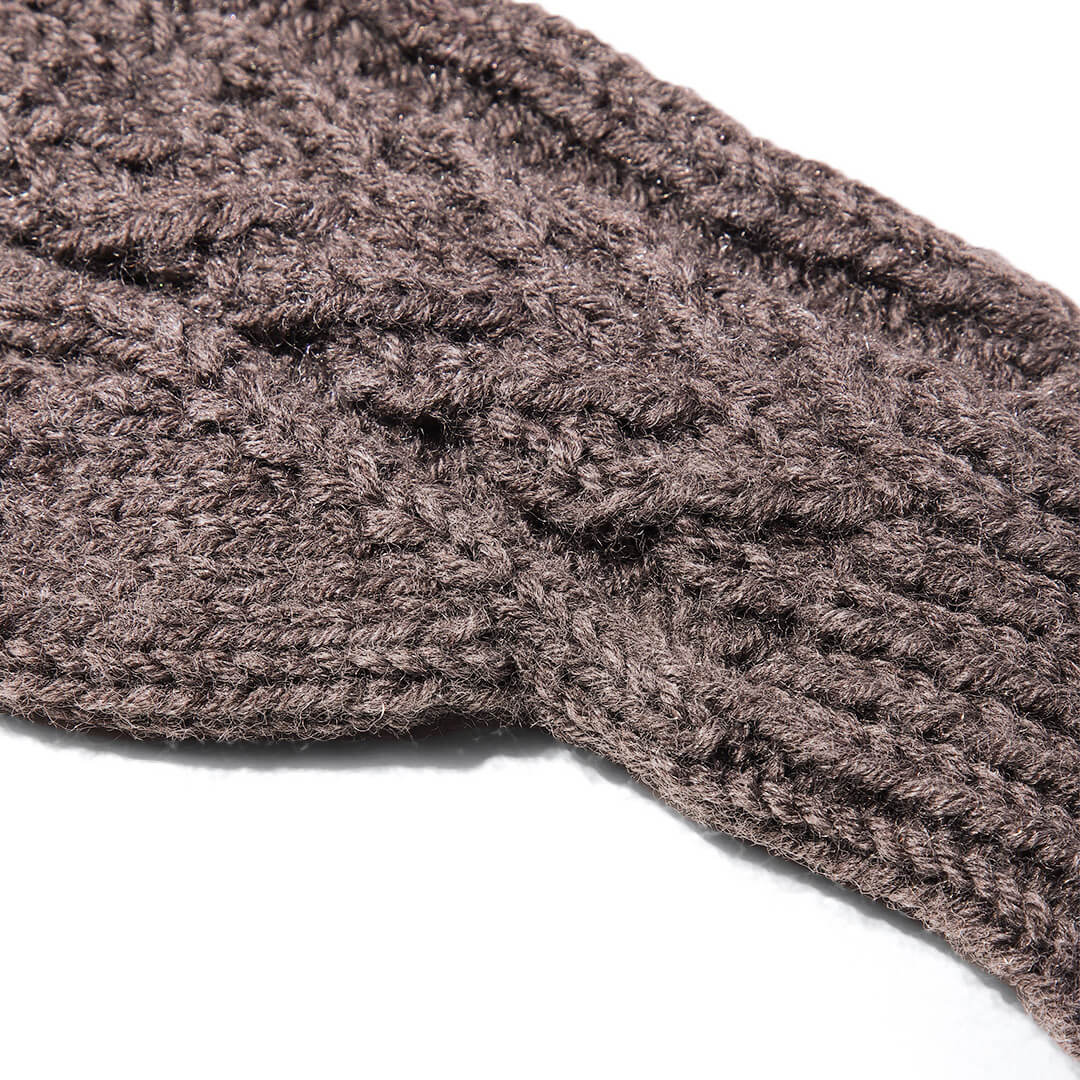 Cable Design Knitted Fingerless Mittens - 10105