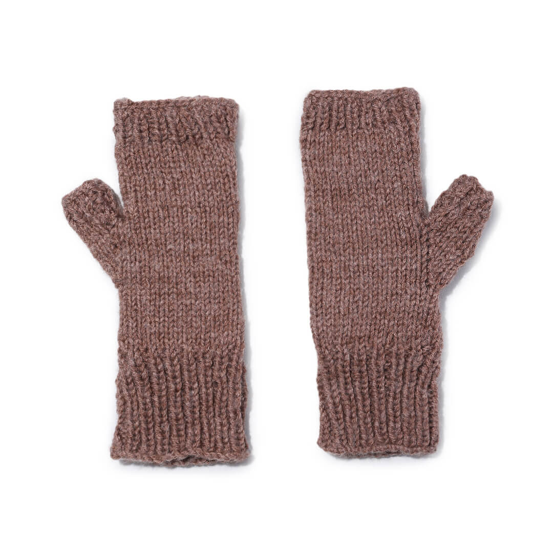 Cable Design Knitted Fingerless Mittens - 10106