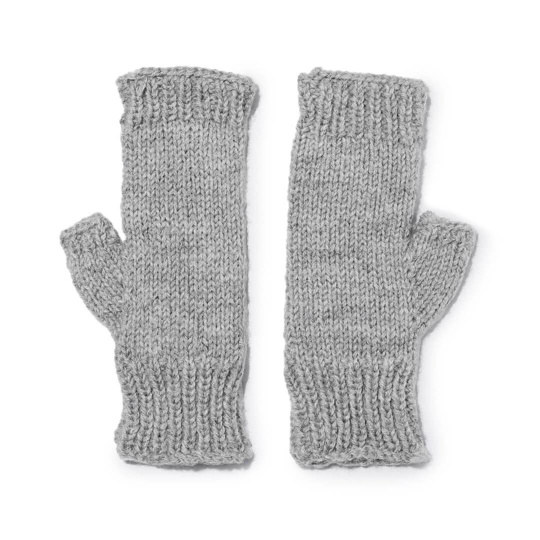 Cable Design Knitted Fingerless Mittens - 10107