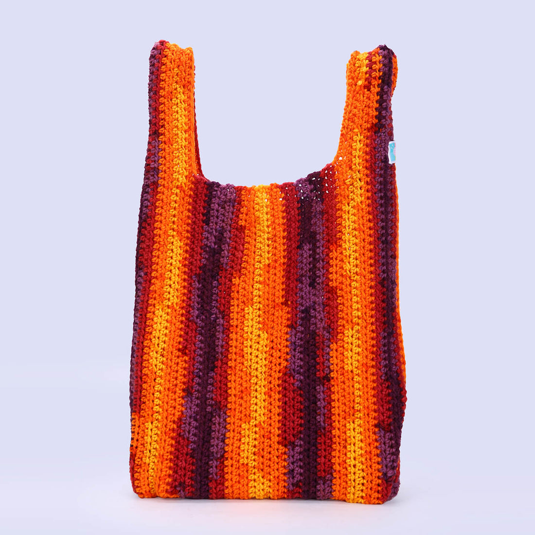 Handmade to Replace Single Use Plastic Bags - Orange Purple - 10109