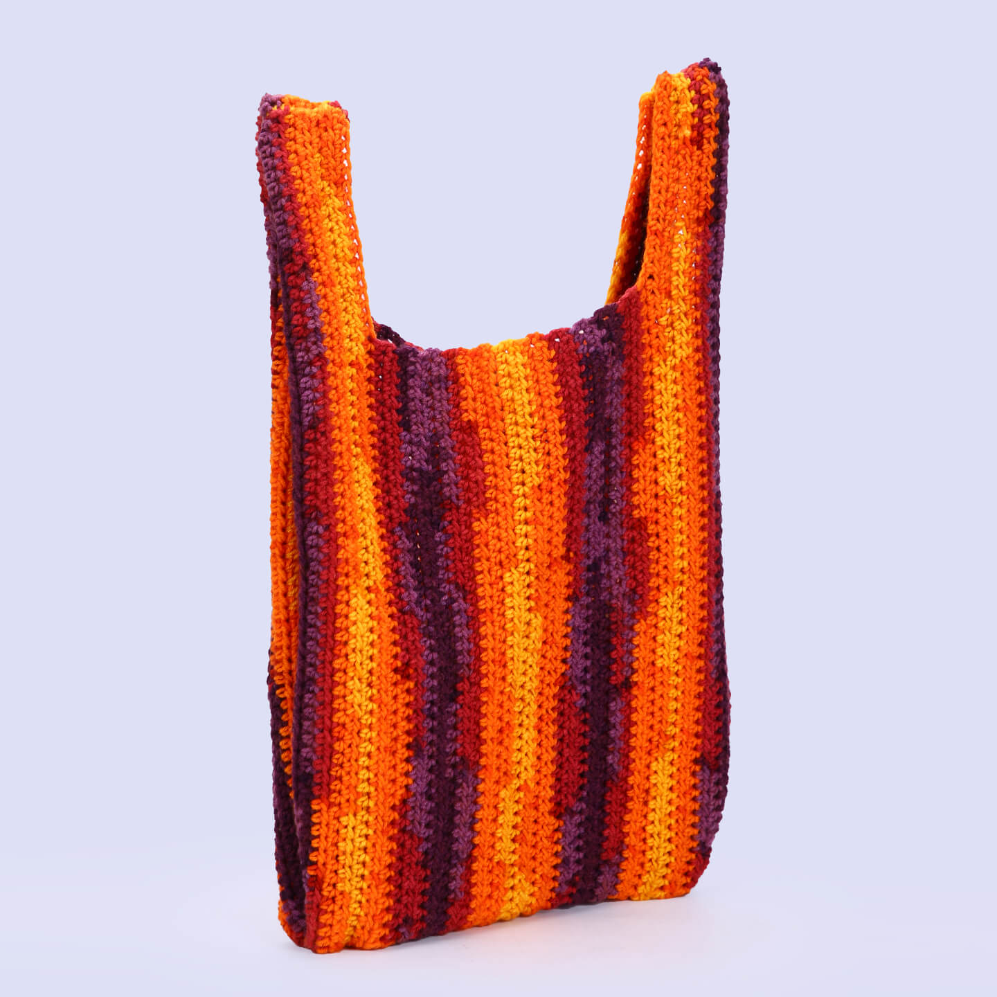 Handmade to Replace Single Use Plastic Bags - Orange Purple - 10109