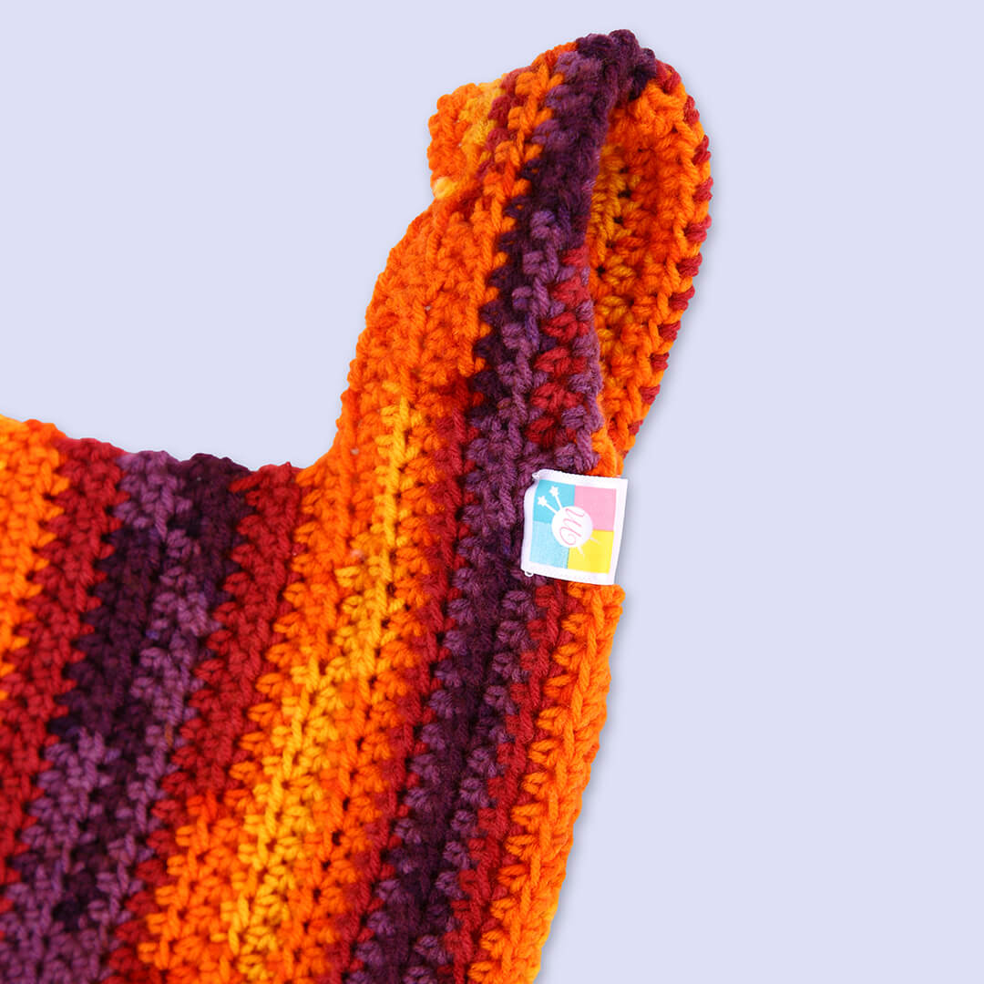 Handmade to Replace Single Use Plastic Bags - Orange Purple - 10109