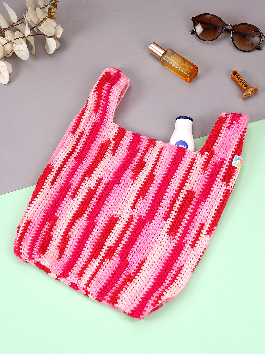 Handmade to Replace Single Use Plastic Bags - Pink - 10110