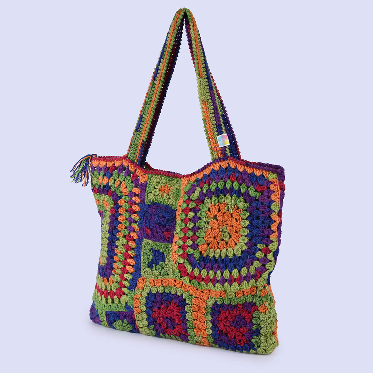 Handmade Crochet Granny Square Bag - Multi 10112