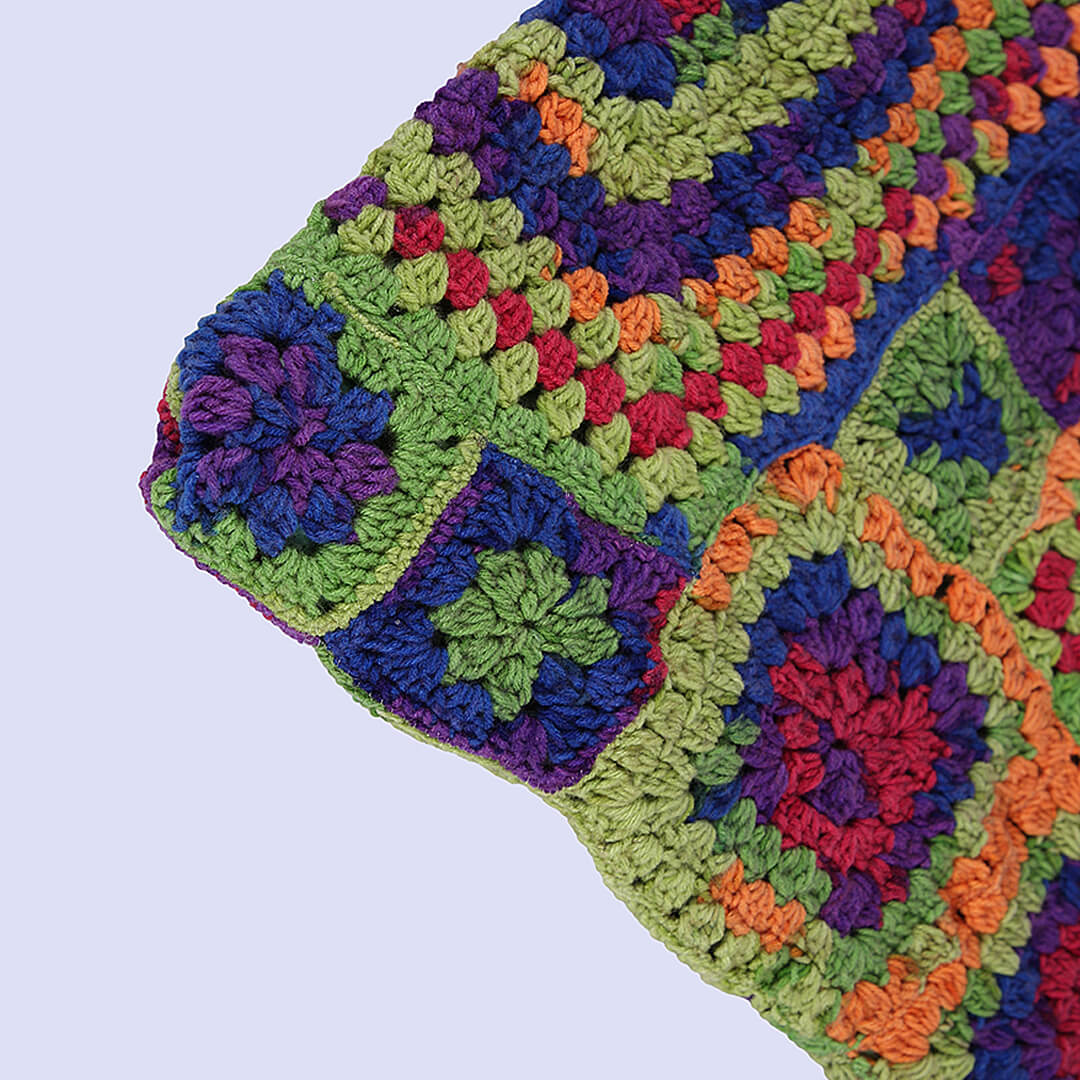 Handmade Crochet Granny Square Bag - Multi 10112