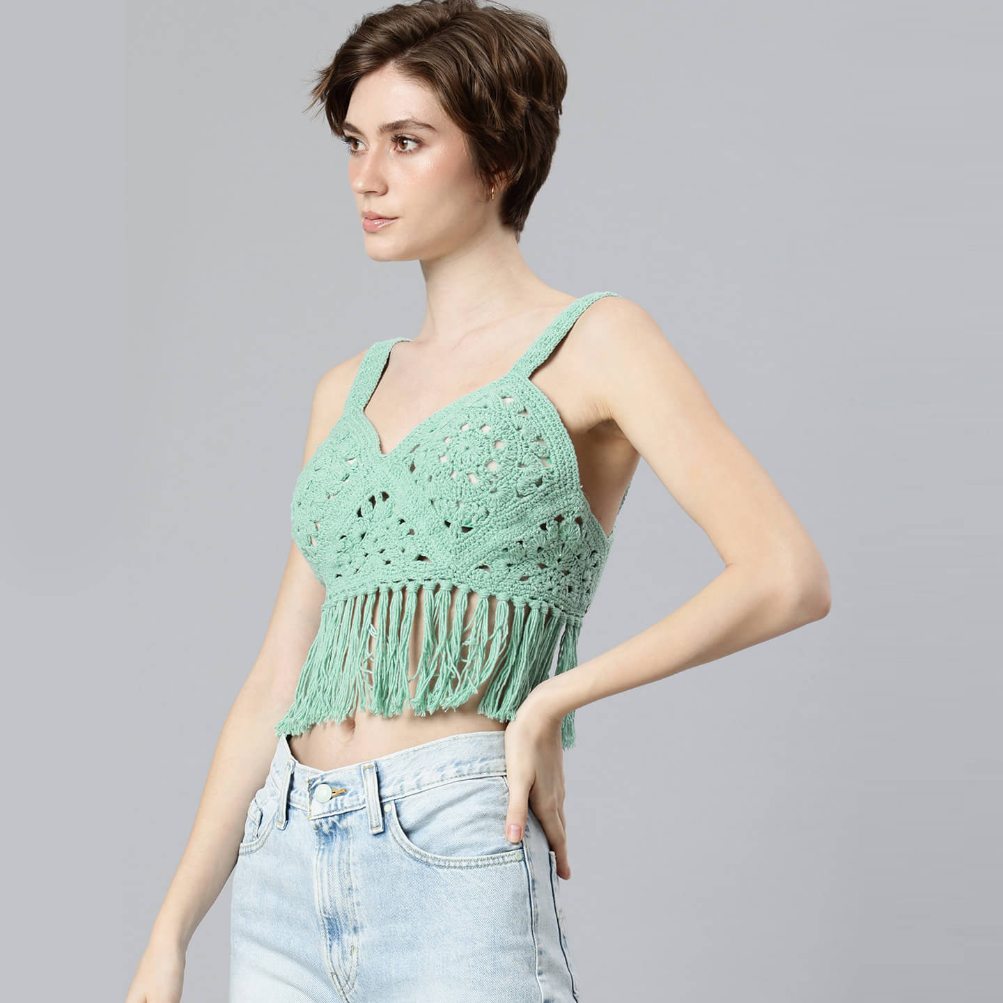 Summer Tie Back Bralette - Green - 10113