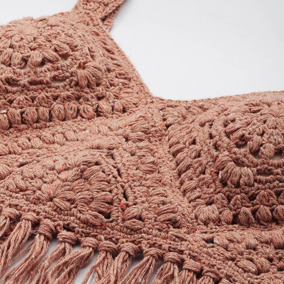 Summer Tie Back Bralette - Brown - 10114