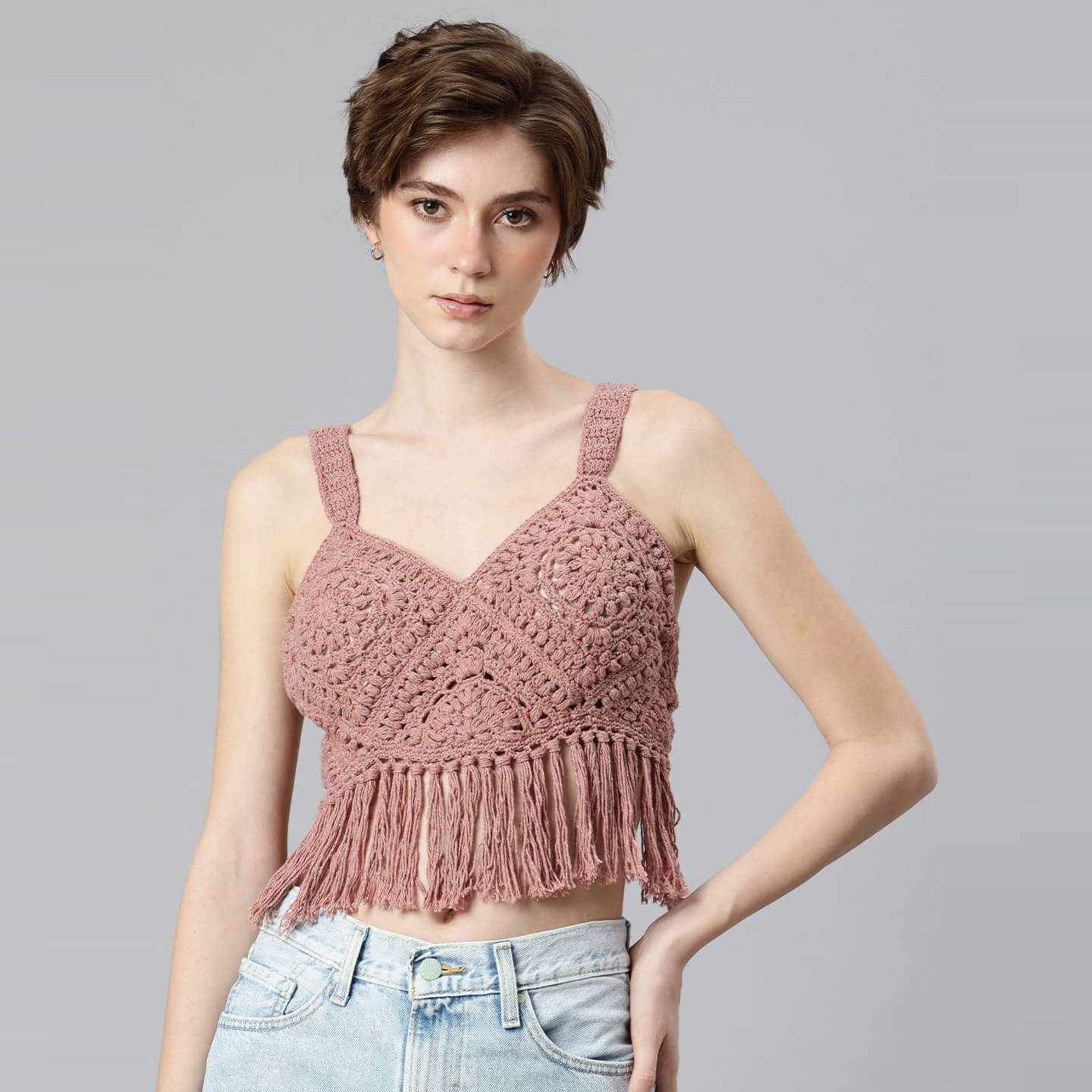 Summer Tie Back Bralette - Brown - 10114