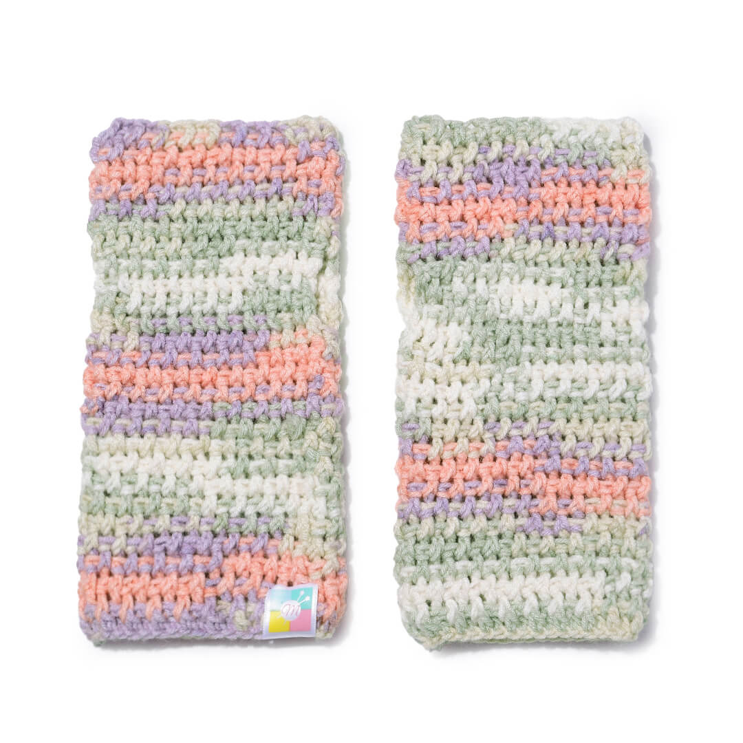 Multi Colored Fingerless Knitted Mittens - 10115