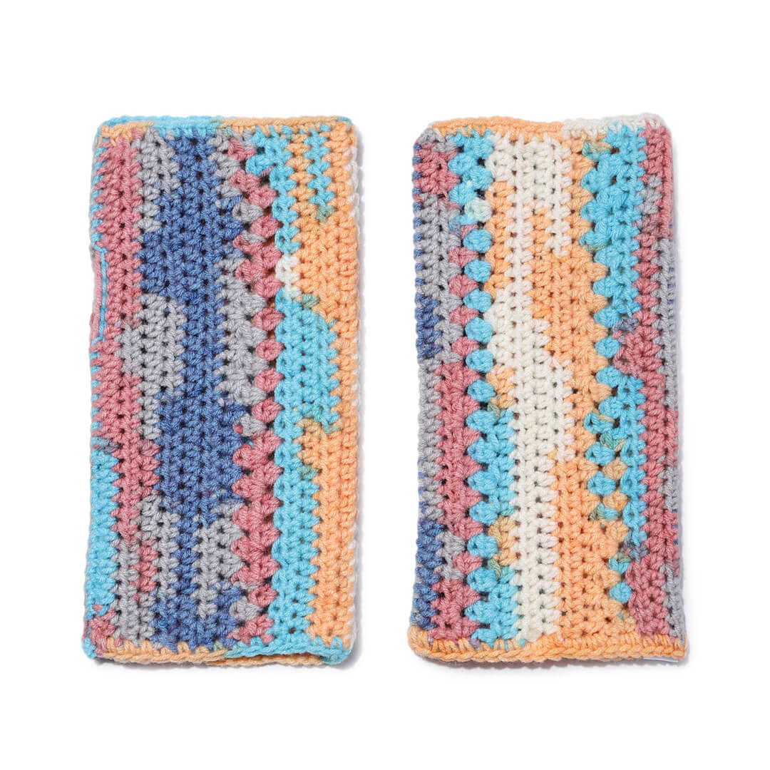 Multi Colored Fingerless Knitted Mittens - 10117