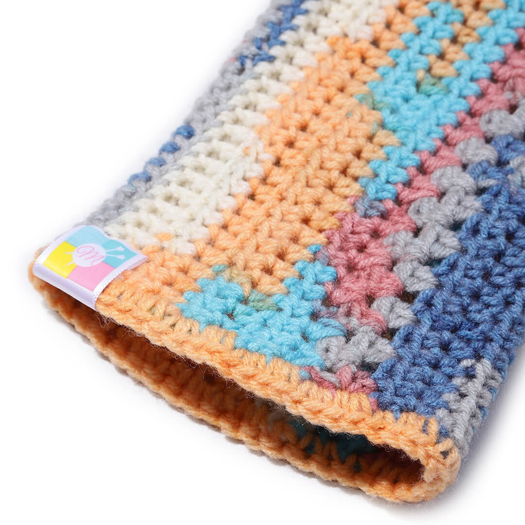 Multi Colored Fingerless Knitted Mittens - 10117