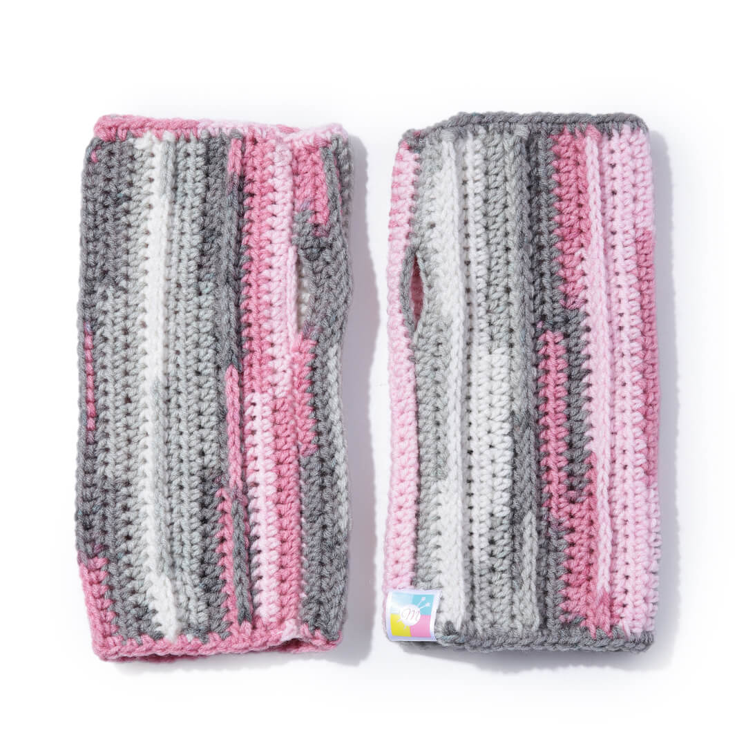 Multi Colored Fingerless Knitted Mittens - 10118