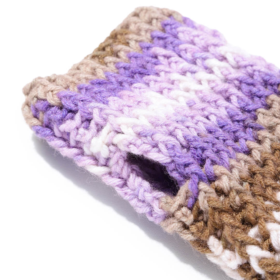 Multi Colored Fingerless Knitted Mittens - 10119