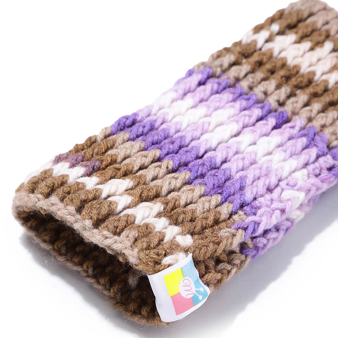 Multi Colored Fingerless Knitted Mittens - 10119