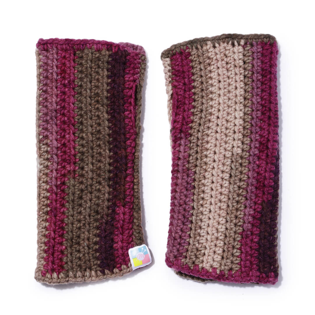 Multi Colored Fingerless Knitted Mittens - 10121