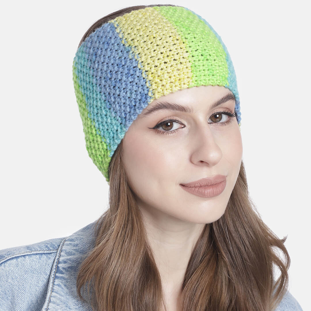 Hand Knitted Womens Woolen Headband - Multi-Color 10136