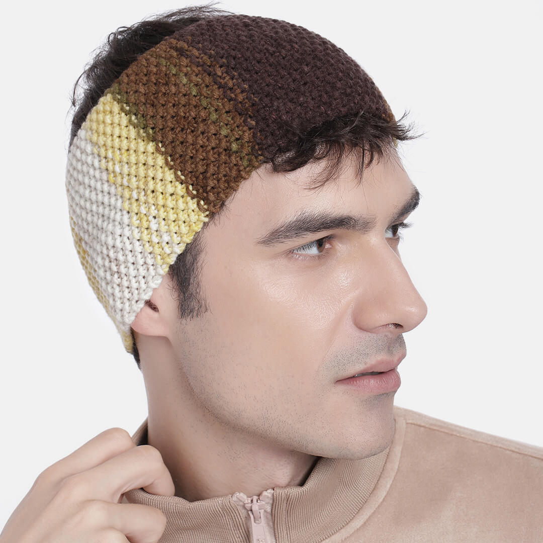 Hand Knitted Mens Woolen Headband - Multi-Color 10145