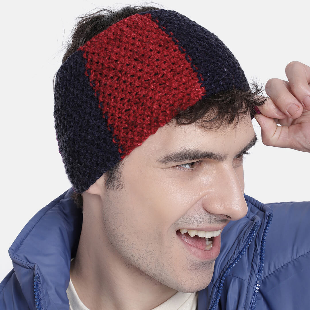 Hand Knitted Mens Woolen Headband - Multi-Color 10149