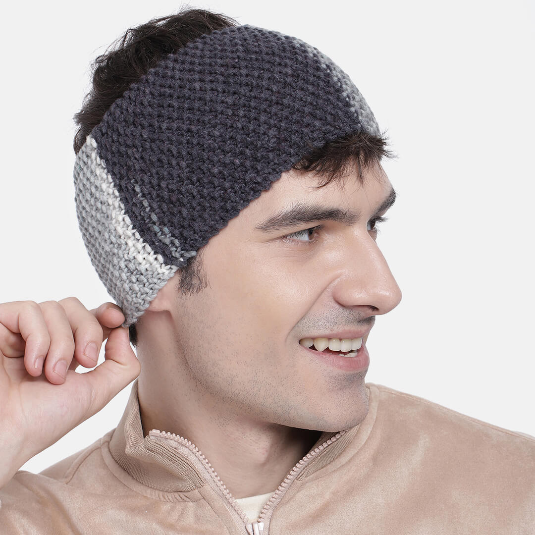 Hand Knitted Mens Woolen Headband - Multi-Color 10150