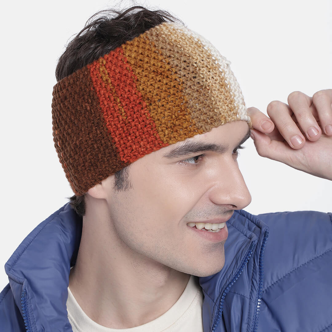 Hand Knitted Mens Woolen Headband - Multi-Color 10151