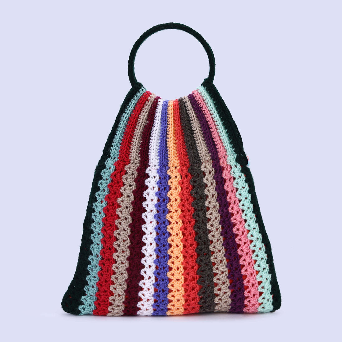 Handmade striped Handbag - Multi - 10163