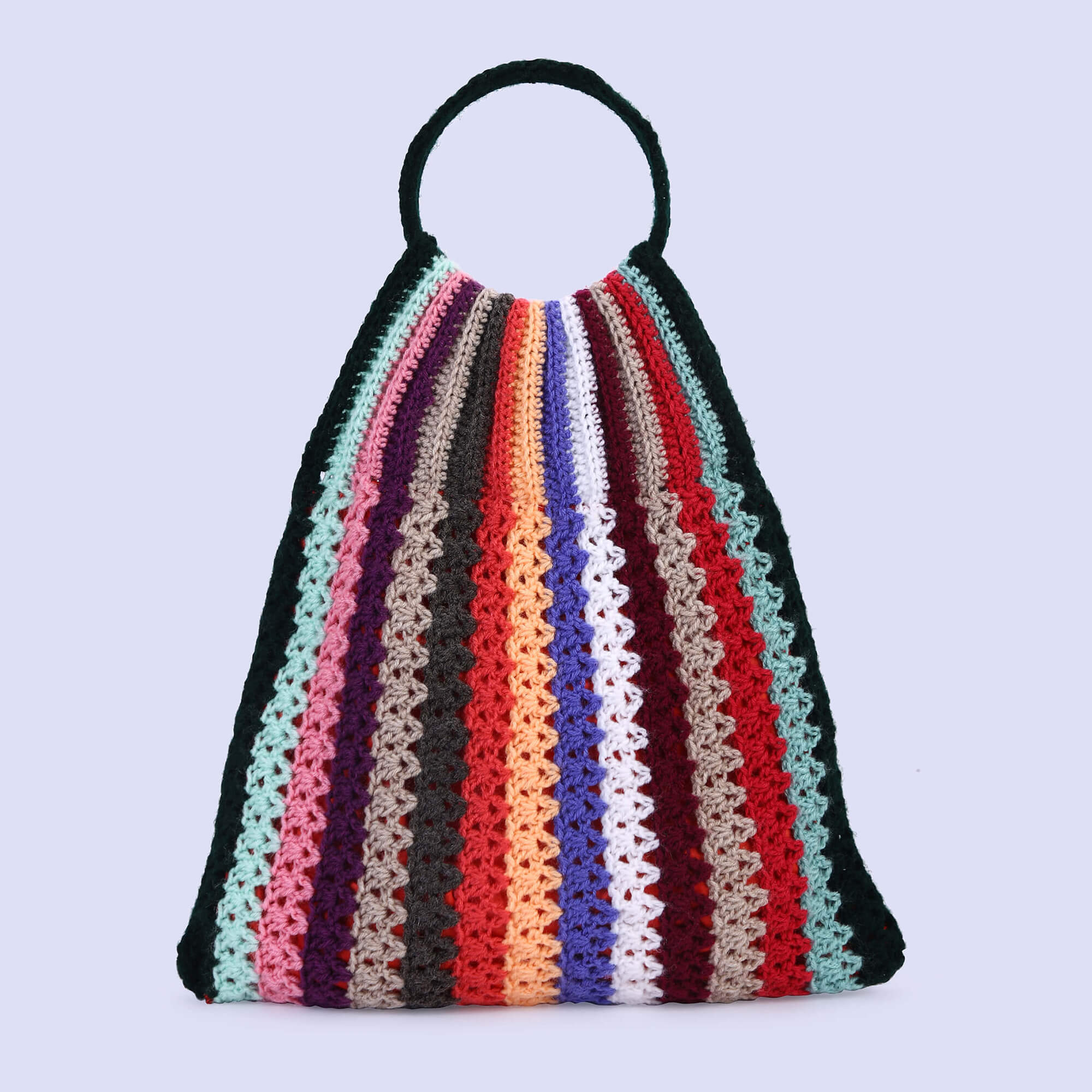 Handmade striped Handbag - Multi - 10163