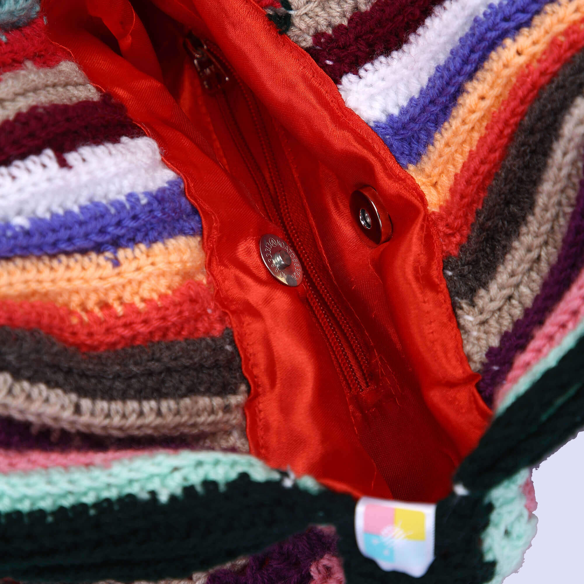 Handmade striped Handbag - Multi - 10163