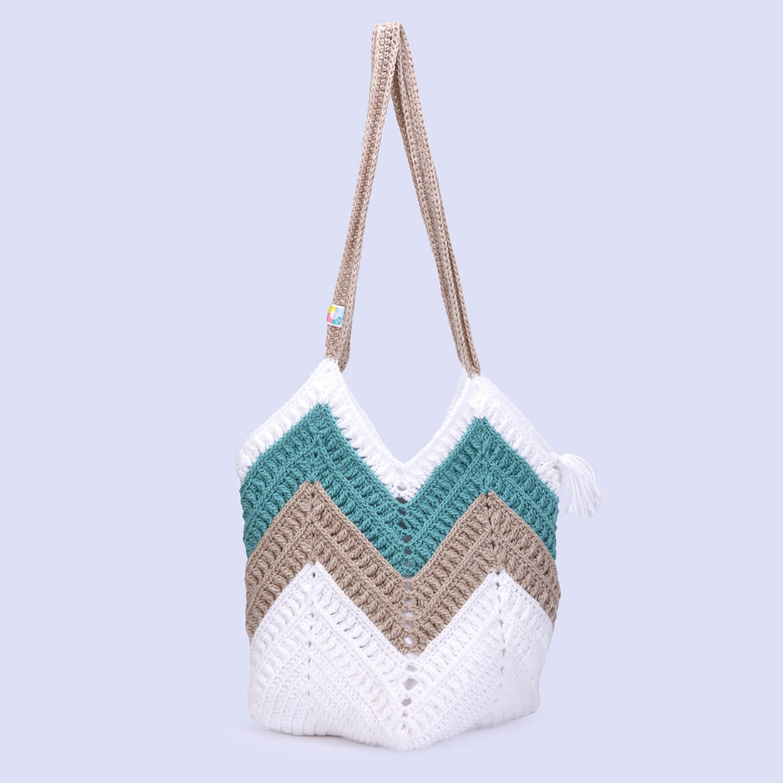 Handmade Crochet Hobo Hand Bag - Multi 10164