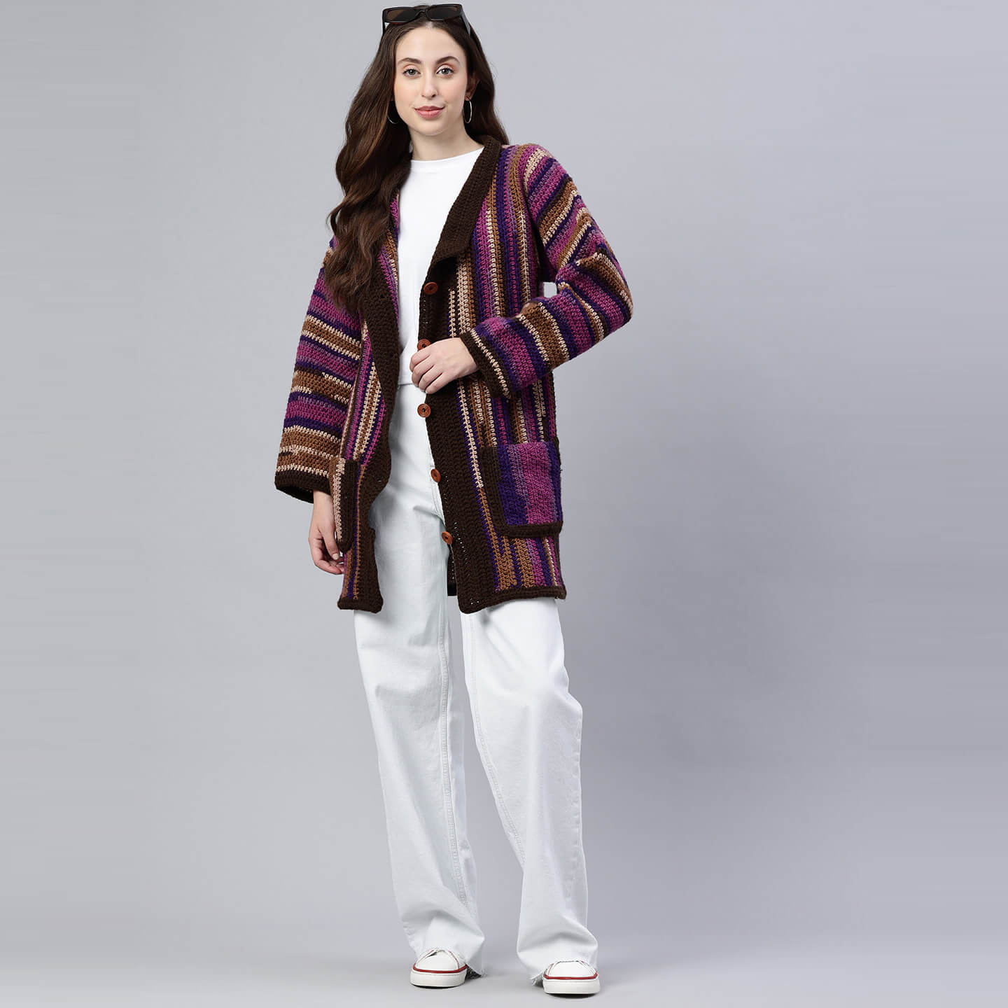 Handmade Jacket with Pockets - Multi - 10167