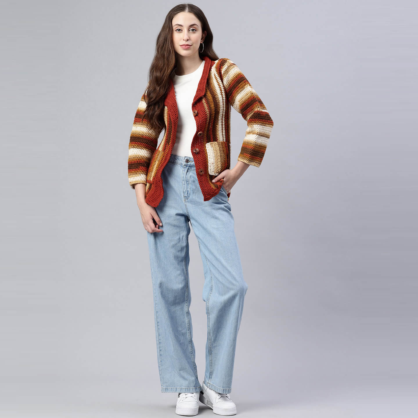 Handmade Jacket with Pockets - Multi - 10168