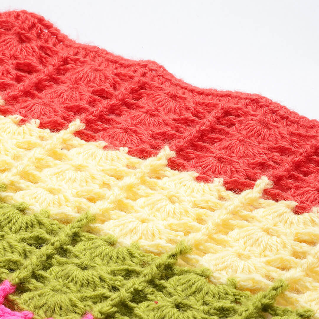 Trendy Neon Short Woolen Top - Multi - 10169