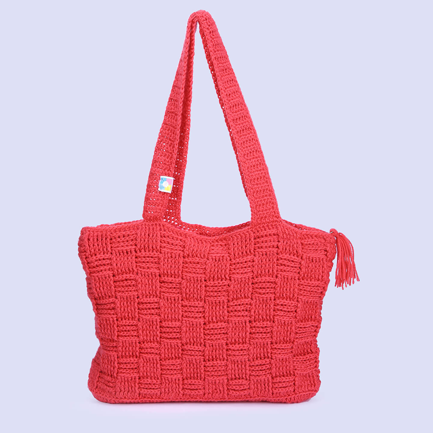 Handmade Crochet Market Bag - Coral 10177