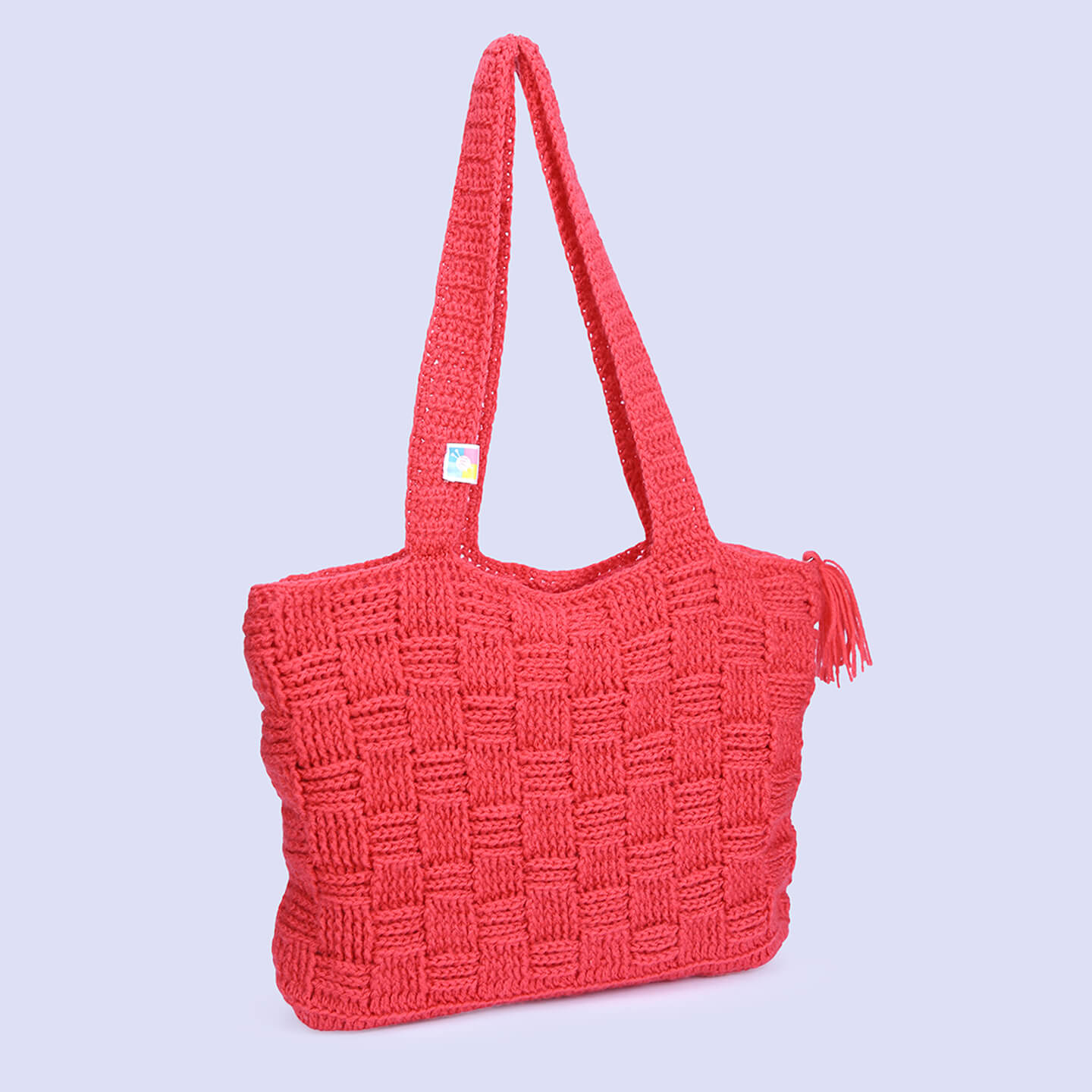 Handmade Crochet Market Bag - Coral 10177