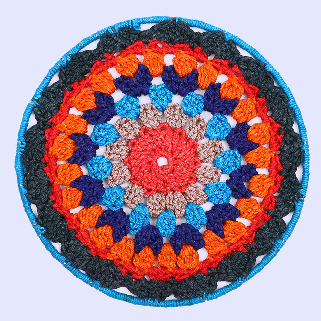 Crochet Mandala Wall Art - Boho Decor - 20 cm