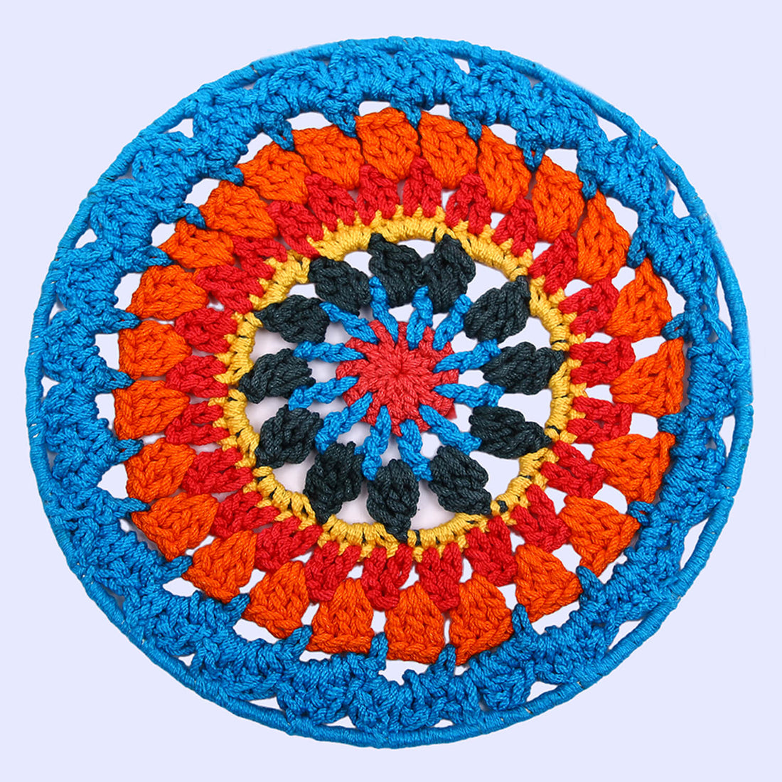 Crochet Mandala Wall Art - Boho Decor - 20 cm - Multi Color