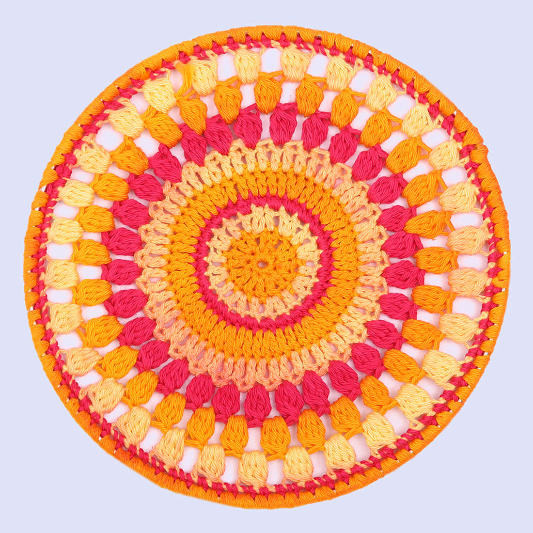 Crochet Mandala Wall Art - Boho Decor - 20 cm - Multi Color