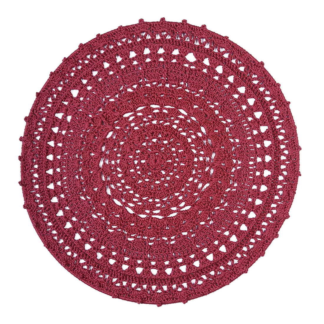 Crochet Mandala Wall Art - Boho Decor - 45 cm - Mauve