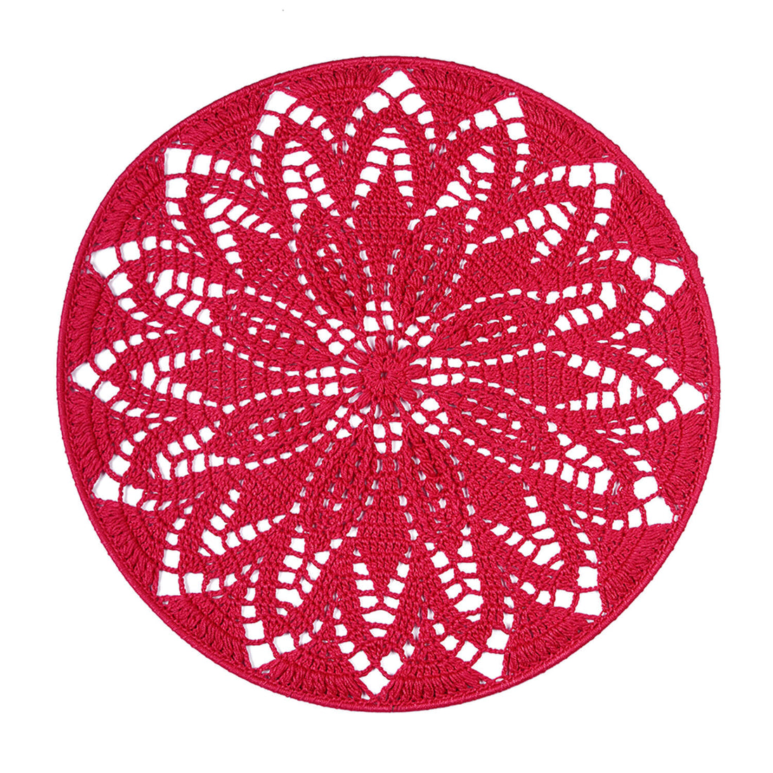 Crochet Mandala Wall Art - Boho Decor - 45 cm - Pink