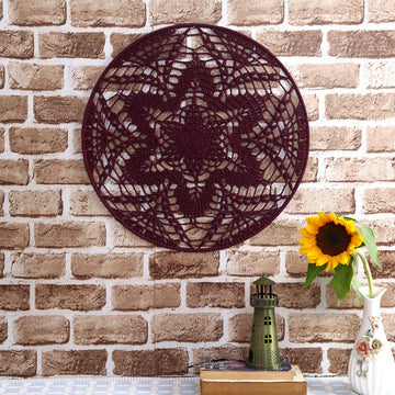 Crochet Mandala Wall Art - Boho Decor - 45 cm