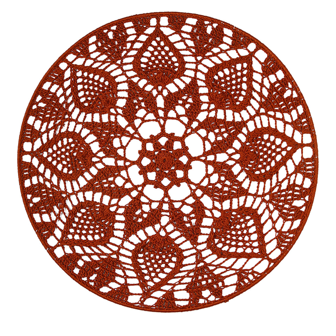 Crochet Mandala Wall Art - Boho Decor - 45 cm - Brown