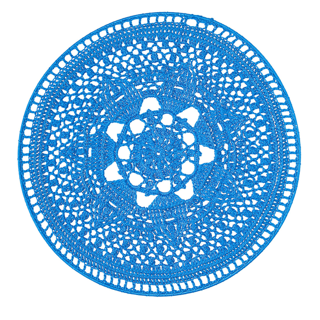 Crochet Mandala Wall Art - Boho Decor - 45 cm - Blue